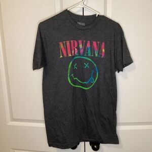 Mens Nirvana short sleeved Tee Shirt Large‎ Grunge band